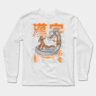 Samurai vs Dragon over ramen Long Sleeve T-Shirt